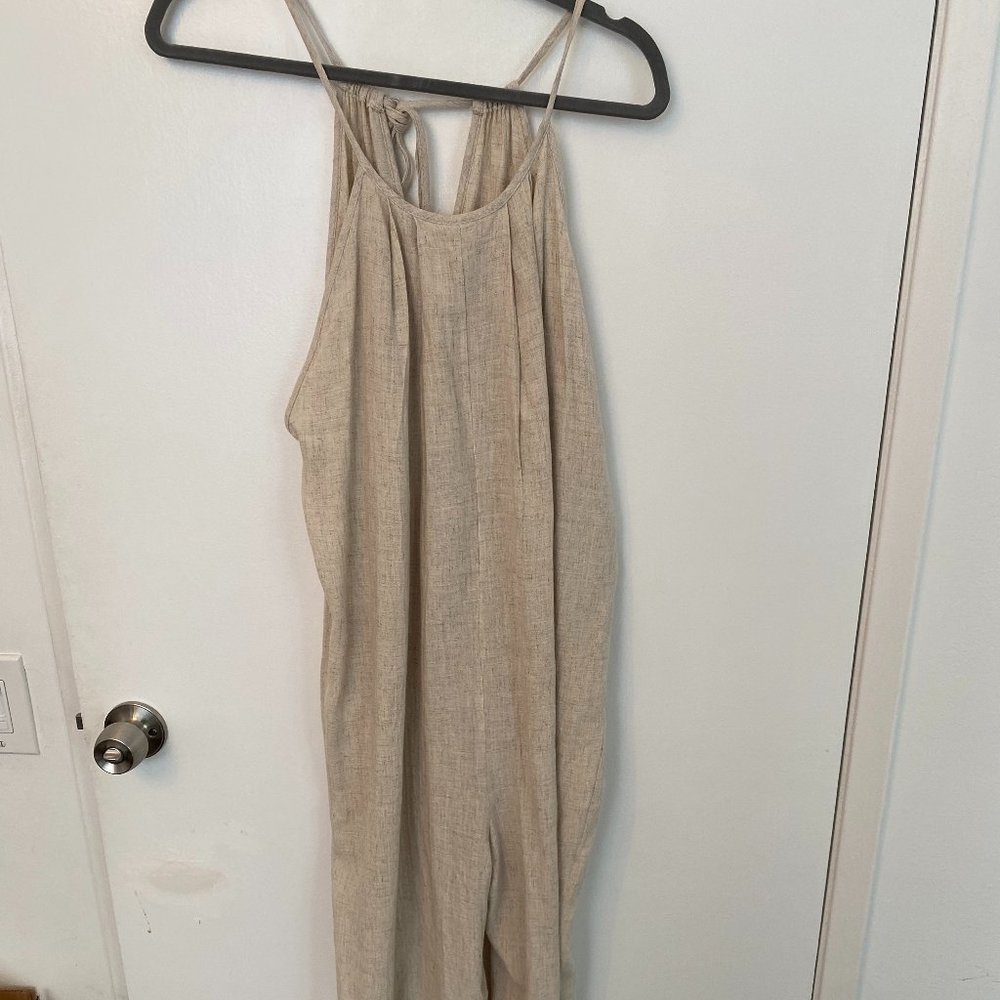 Beige Linen Jumpsuit! Size S